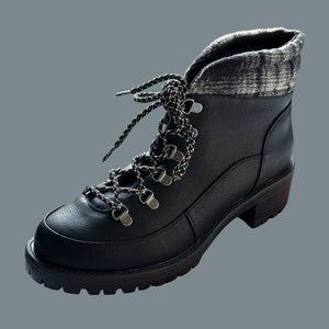 True Craft Markie Hiking Boots Black Women Size 10 Medium Lace-Up Like-New